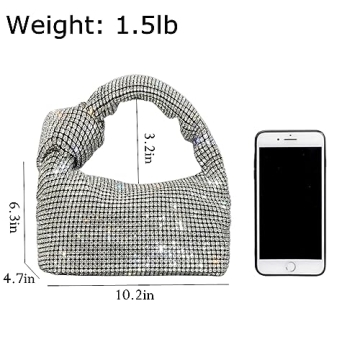 Stylish UMREN Rhinestone Dumpling Clutch for Women