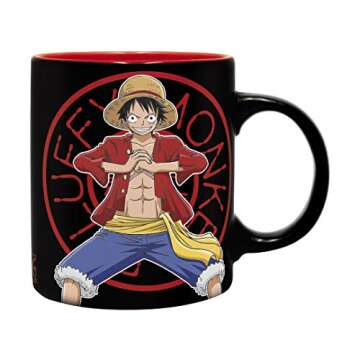 ABYstyle One Piece Monkey D. Luffy Black Gift Set Includes 11 Oz. Mug, Hardcover Notebook, and Keych...