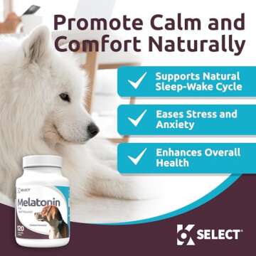 K9 Select Melatonin for Dogs - Composure Dog Calming Chews - Dog Melatonin for Sleep - Reduce Stress...