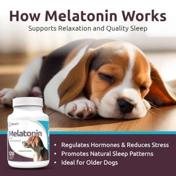 K9 Select Melatonin for Dogs - Composure Dog Calming Chews - Dog Melatonin for Sleep - Reduce Stress Helps Composure Calming Treats for Small Dogs - 3 mg, 120 Beef Flavored Chewable Tablets