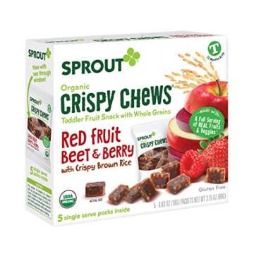 Sprout Organic Crispy Chews - Healthy Toddler Snacks 20 Count