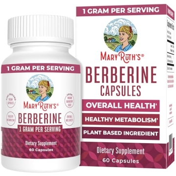 MaryRuth's Berberine Supplement 1000 mg | Vegan Metabolism Support Capsules | 30 Servings