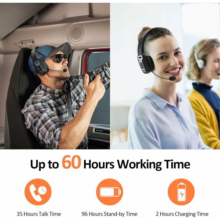 LEVN Bluetooth Headset with Mic & Noise Cancelling