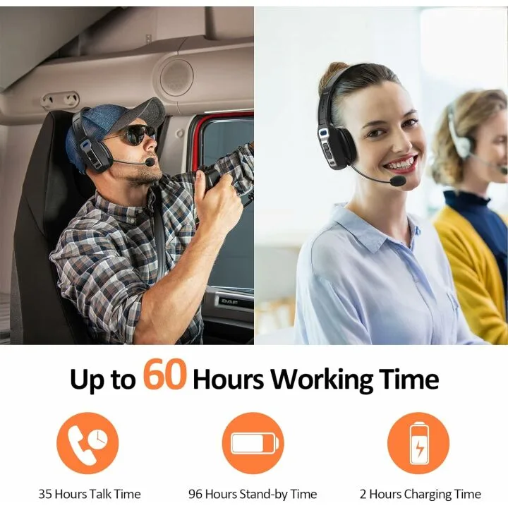 LEVN Bluetooth Headset with Mic & Noise Cancelling