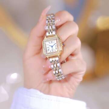 ADSBIAOYE Women's Vintage Diamond Accent Watch