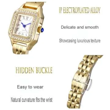 ADSBIAOYE Women's Vintage Diamond Accent Watch