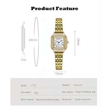 ADSBIAOYE Women's Vintage Diamond Accent Watch