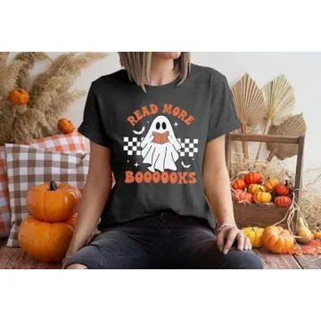 Stylish Halloween Teacher Shirt with Ghost Design