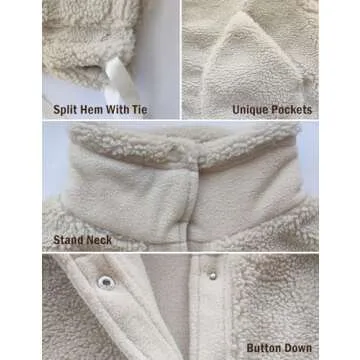 BQDCQB Womens Fleece Vest Oversized Trendy Casual Sleeveless Warm Fuzzy Button Down Sherpa Vest with Pockets Black S