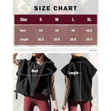 BQDCQB Womens Fleece Vest Oversized Trendy Casual Sleeveless Warm Fuzzy Button Down Sherpa Vest with Pockets Black S