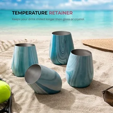 Unbreakable Stainless Steel Wine Glasses Set of 4