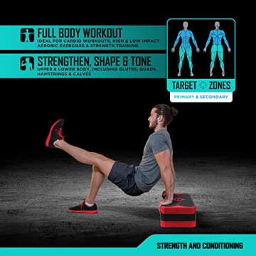 RBX Aerobic Step Platform - Adjustable Height Stepper with Non-Slip Surface for Home Workouts