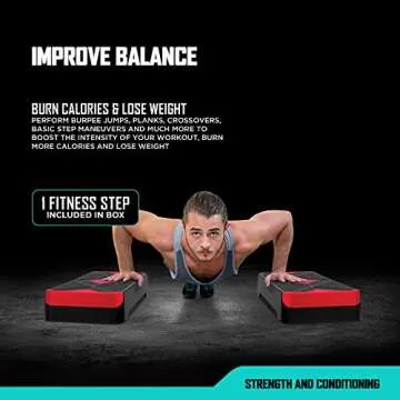 RBX Aerobic Step Platform - Adjustable Non-Slip Stepper for Workouts