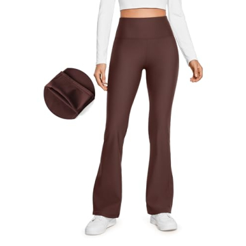 CRZ YOGA Women's Fleece Lined Flare Leggings - Warm & Stylish Casual Pants