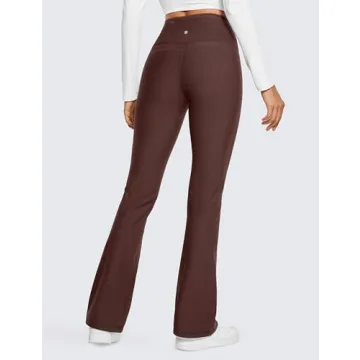 CRZ YOGA Women's Fleece Lined Flare Leggings for Winter