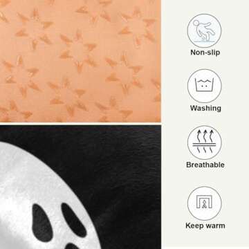 IHCVHQX Halloween Dog Bed Mat Halloween Ghost Spooky Comfortable Pet Kennel Beds Washable Cat Beds Crate Pad Pets Sleeping Mattress for Large Medium Small Dogs 24 x18 Inch