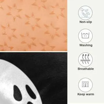 IHCVHQX Halloween Dog Bed Mat Halloween Ghost Spooky Comfortable Pet Kennel Beds Washable Cat Beds Crate Pad Pets Sleeping Mattress for Large Medium Small Dogs 24 x18 Inch