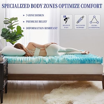 DQZ Memory Foam Mattress Topper - 3 Inch Cooling Gel Comfort