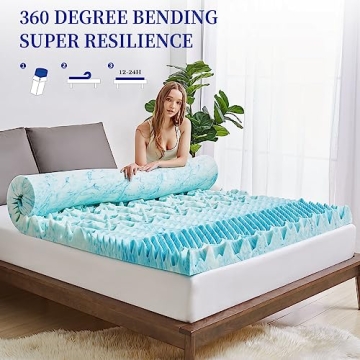 DQZ Memory Foam Mattress Topper - 3 Inch Cooling Gel Comfort