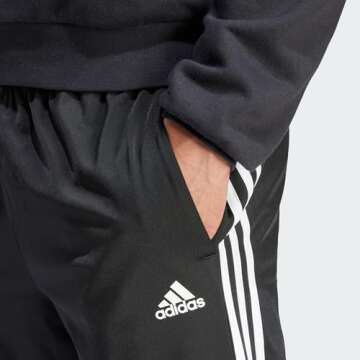 Men's Adidas Tapered Track Pants in Black/White