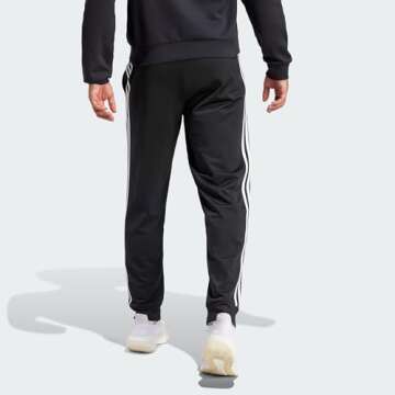 Men's Adidas Tapered Track Pants in Black/White
