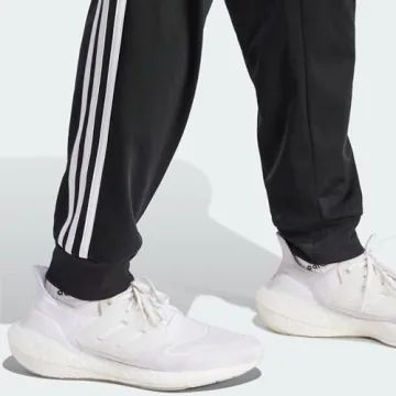 Men's Adidas Tapered Track Pants in Black/White