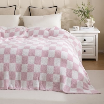 YIRUIO Cozy Checkered Throw Blanket for All Seasons