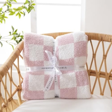 YIRUIO Cozy Checkered Throw Blanket for All Seasons