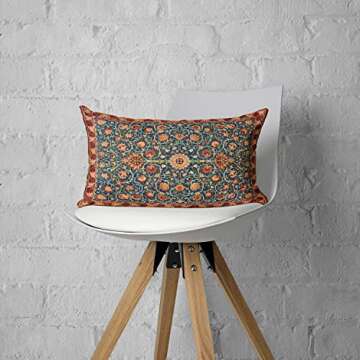 DECOPOW Set of 2 William Morris Vintage Pattern Decorative Throw Pillow Cover,Vintage Pattern Lumbar Pillow 12X20 Inches Cover,Cover Only