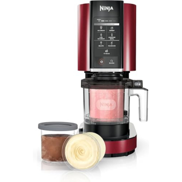 Ninja NC301 CREAMi: 7 One-Touch Dessert Maker - Red (Renewed)