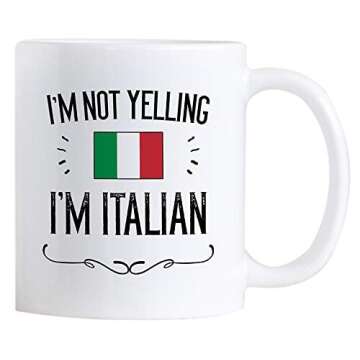 Casitika Funny Italian Pride Coffee Mugs - 11 oz Ceramic Italy Flag Novelty Mug