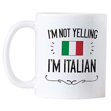 Casitika Italian Pride Ceramic Coffee Mug - Fun Gift Idea