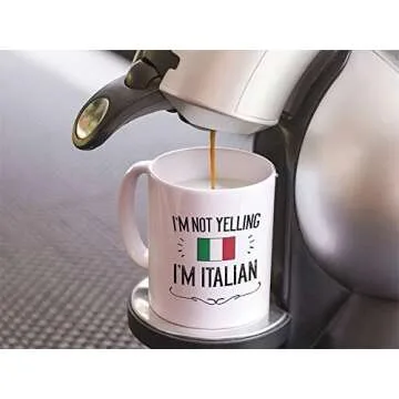 Casitika Italian Pride Ceramic Coffee Mug - Fun Gift Idea