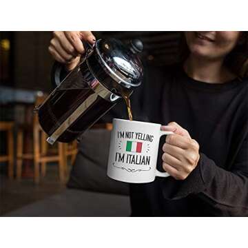Casitika Italian Pride Ceramic Coffee Mug - Fun Gift Idea