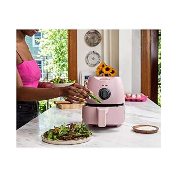 Bella 2-Quart Electric Air Fryer, Pink Matte