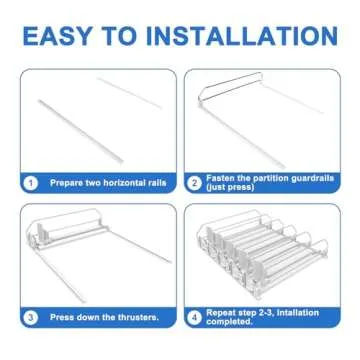 Drink Dispenser for Fridge, Self-Pushing Soda Can Organizer for Refrigerator, Width Adjustable Beverage Pusher Glide, Beer Pop Can Water Bottle Storage for Pantry, Kitchen - 5 Row (White, 380-5）