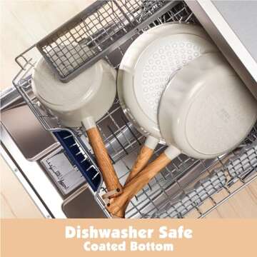 SENSARTE PASCA Ceramic Nonstick Pots and Pans Set 14pcs, Healthy Cookware Set, Non-toxic Induction Kitchen Cooking Set, Dishwasher & Oven Safe, PFAS/PTFE/PFOA Free