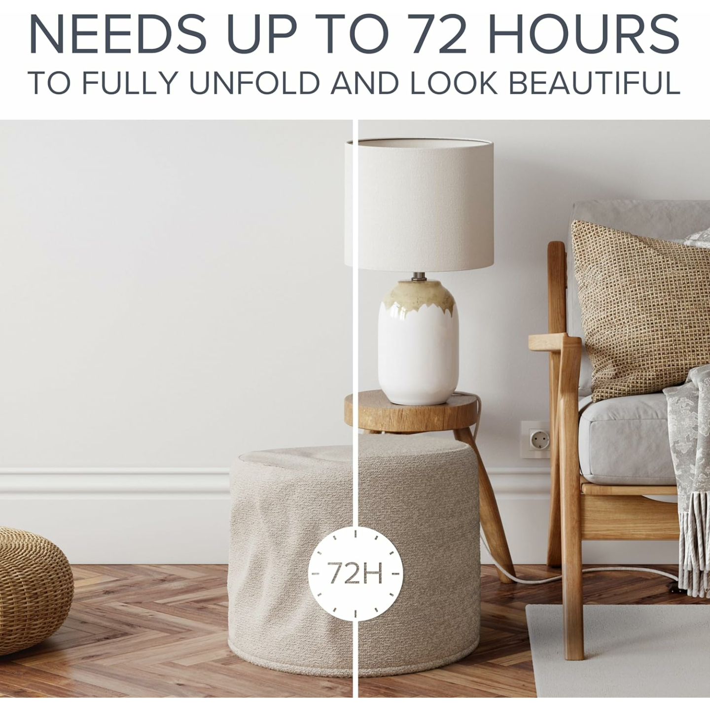 ZICOTO Boucle Pouf Ottoman - Modern Foot Rest Charm