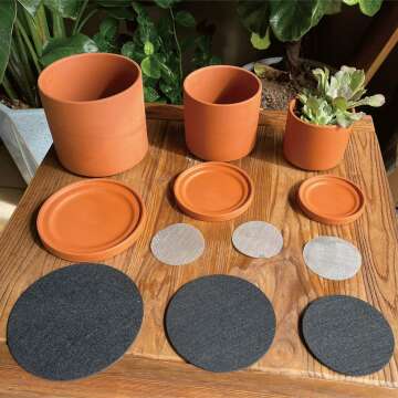 Terracotta Plant Pots - 3 Sizes with Drainage & Saucer