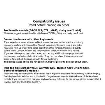 ASCENY Coiled Keyboard Cable for Type-C Keyboards