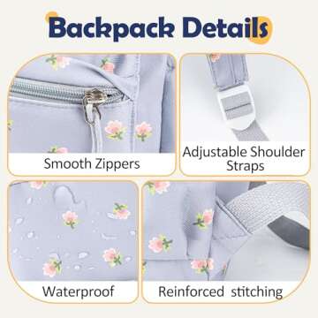 MT WORLD Floral Toddler Backpack - Personalized and Durable