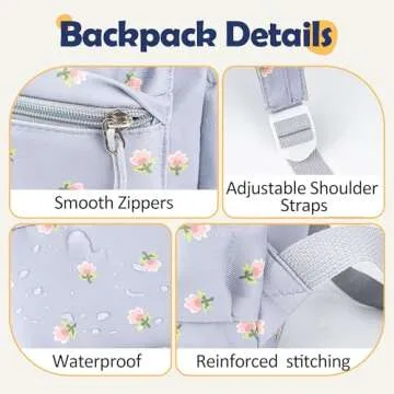 MT WORLD Floral Toddler Backpack - Personalized and Durable