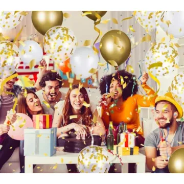 Elegant JOYYPOP White and Gold Balloon Garland Kit