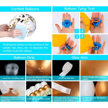 Elegant JOYYPOP White and Gold Balloon Garland Kit