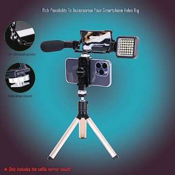 NICEYRIG Vlog Vlogging Selfie Mirror [Plus Version] for iPhone 14/13/12/11 Pro Max 6.1'' 6.7'', YouTube TikTok Instagram Livestream Video Recording and Selfie Shot - 534