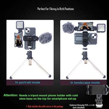 NICEYRIG Vlog Vlogging Selfie Mirror [Plus Version] for iPhone 14/13/12/11 Pro Max 6.1'' 6.7'', YouTube TikTok Instagram Livestream Video Recording and Selfie Shot - 534