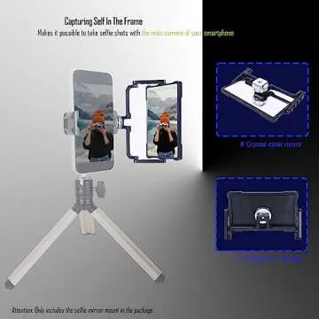 NICEYRIG Vlog Vlogging Selfie Mirror [Plus Version] for iPhone 14/13/12/11 Pro Max 6.1'' 6.7'', YouTube TikTok Instagram Livestream Video Recording and Selfie Shot - 534