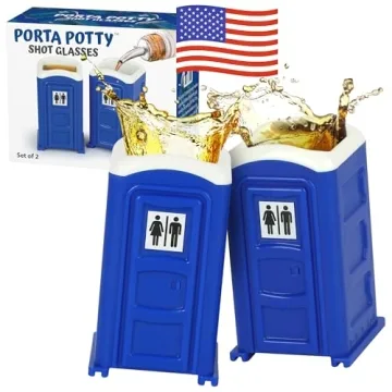 Original Porta Potty Shot Glasses - Humorous Gag Gift for Men