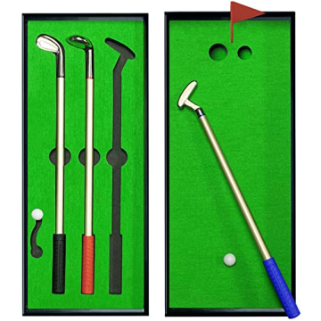 Golf Pen Set & Mini Desktop Golf Putting Green Game - Gifts for Adults, Kids, Dad, Mom, Men, Women, ...