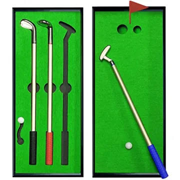 Golf Pen Set & Mini Desktop Golf Putting Green Game - Unique Gift